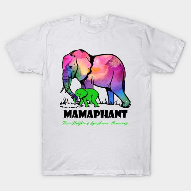 Non-Hodgkin's Lymphoma Awareness Mamaphant, Happy Mothers Day T-Shirt by DAN LE